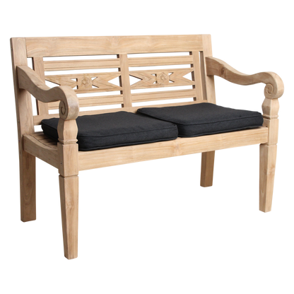 Boho tuinbank – teakhout – 120 cm — interieursfeer — MEUBELIER