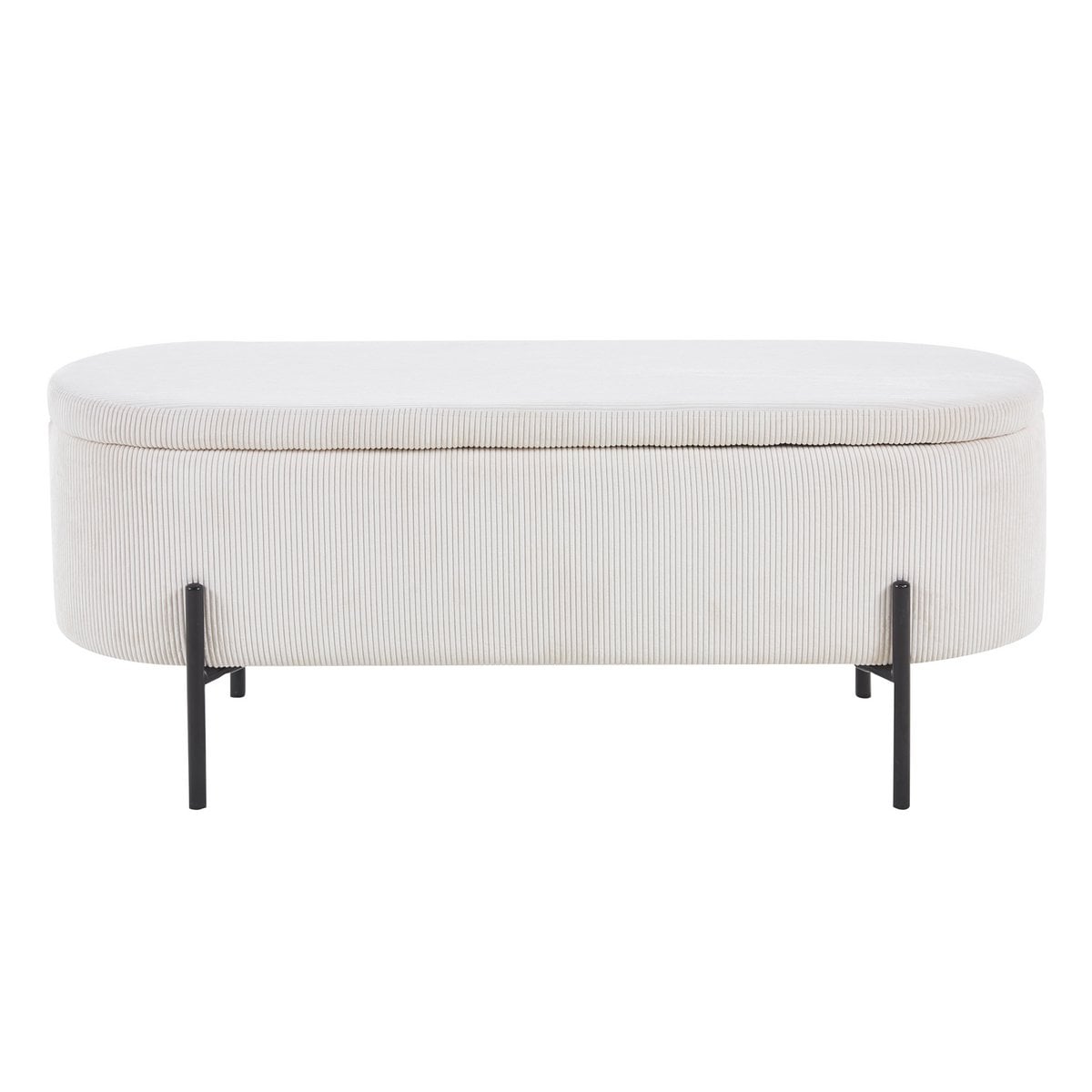 Bedbank met opbergfunctie – Beige corduroy (SalesFever)