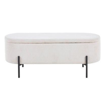 Bedbank met opbergfunctie – Beige corduroy (SalesFever)