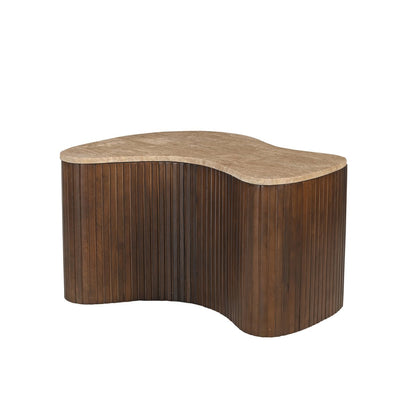 Tv-meubel van massief mangohout met gebogen design – ook als salontafel