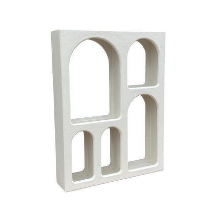 Wandplank met 5 open vakken – Scandinavisch wit kalkpleister (60x80 cm)
