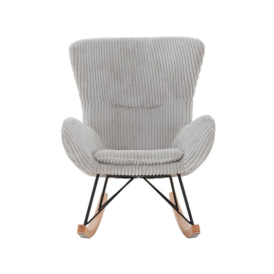 Schommelstoel grijs met structuurstof – Scandinavisch design