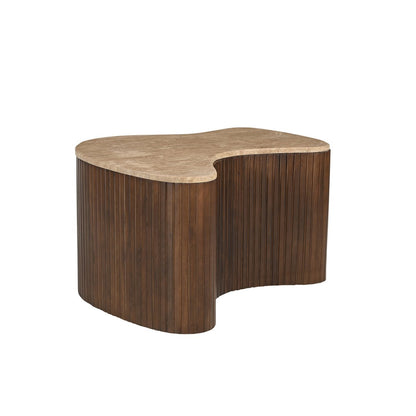 Tv-meubel van massief mangohout met gebogen design – ook als salontafel
