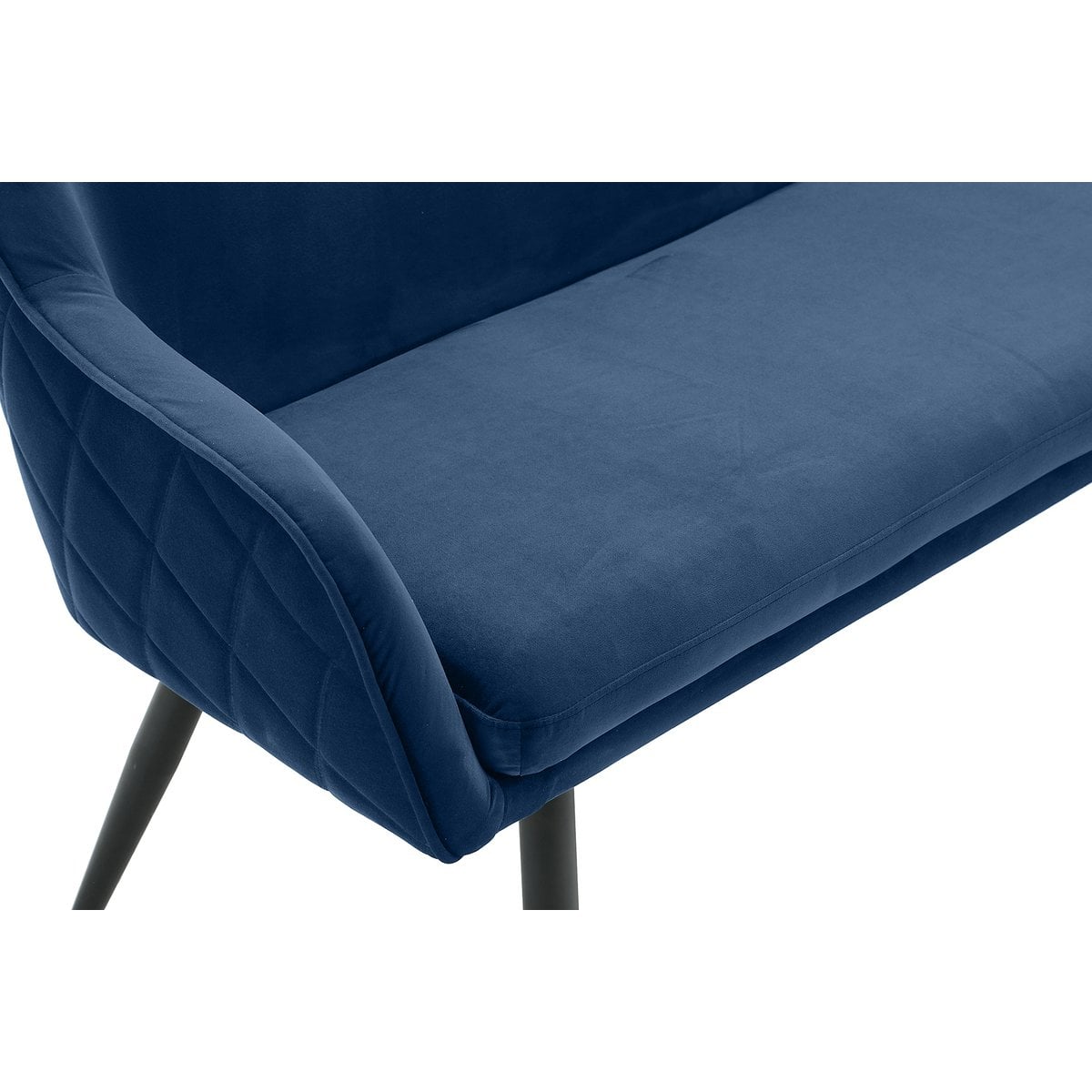 Bank 160 cm fluweel blauw met diamantstiksel