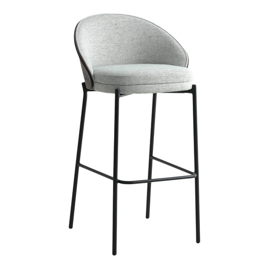 Canelas Barstoel – Set van 2 – Lichtgrijs/Donkerbruin
