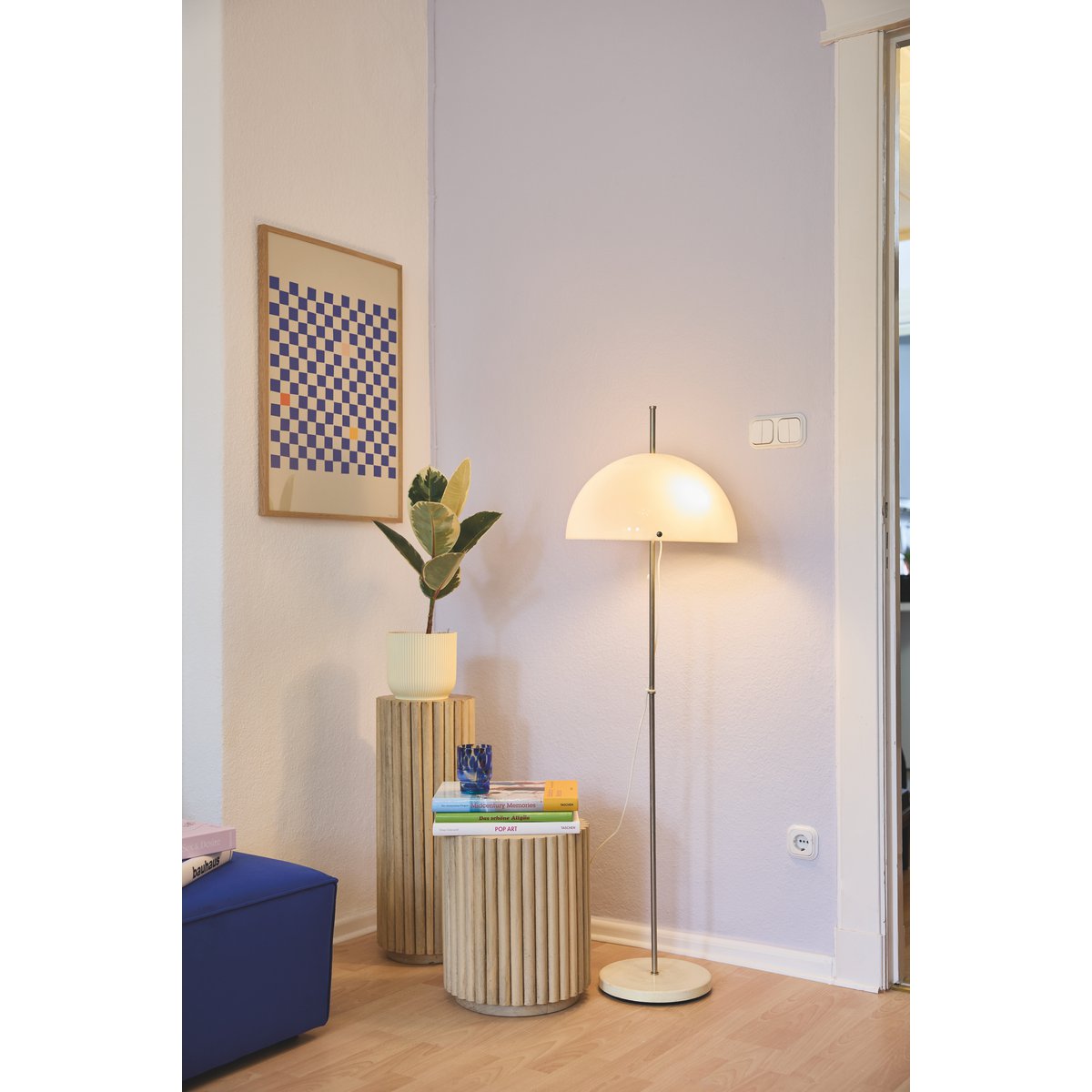 Tom Tailor bloemenzuil – T-RIBBED SIDE TABLE HIGH (mangohout, 66 cm)