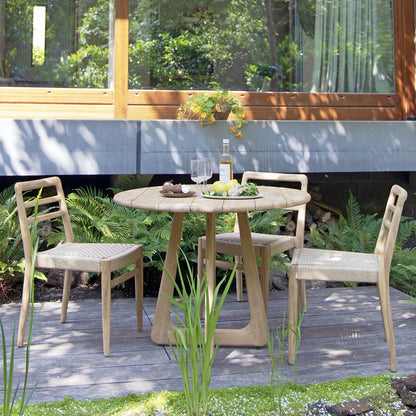 Verano tuintafel Ø 100 cm – Gerecycled teakhout