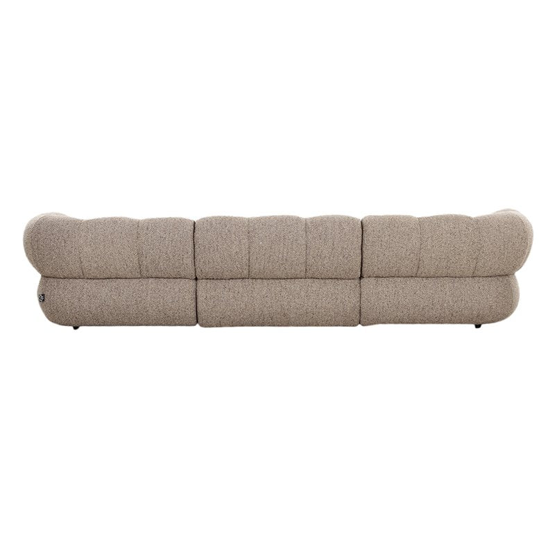 Bank New York 4-zits Zand Bouclé — schuine hoek — MEUBELIER