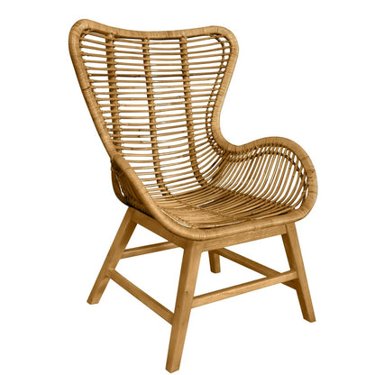 Tom Tailor fauteuil van rotan – gerecycled teakhout, handgemaakt — detailopname — MEUBELIER