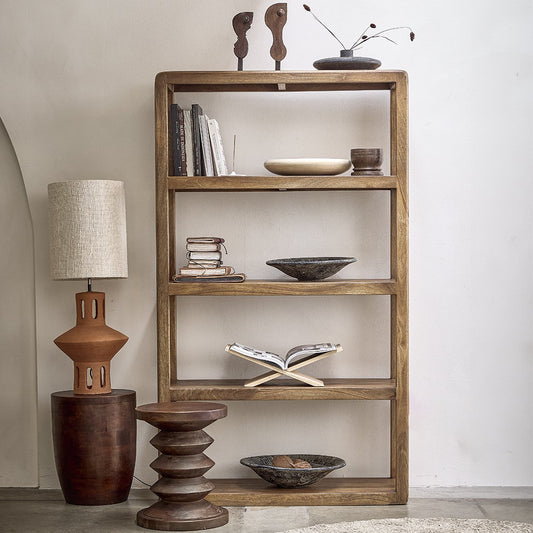 Bullnose rek 5-planken – Mangohout (100x38x177 cm) — opbergkast kopen bij MEUBELIER