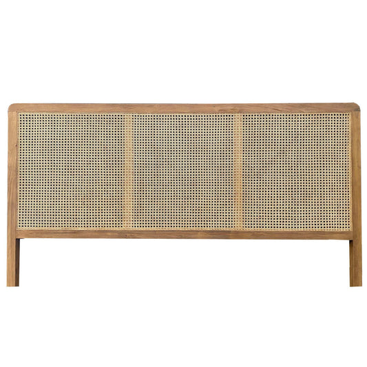 Teak & Rotan Hoofdbord 200 cm – Natuurlijk Bed Hoofdeinde