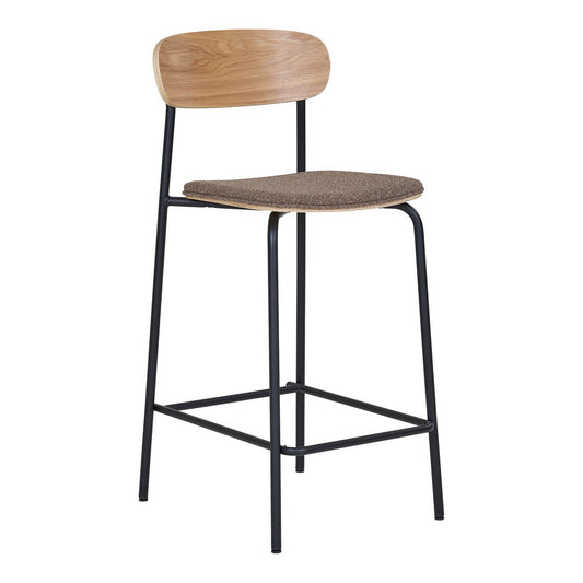 Estepona Counter Chair – set van 2 – natuur/bruin/zwart (49x42,5x95 cm)